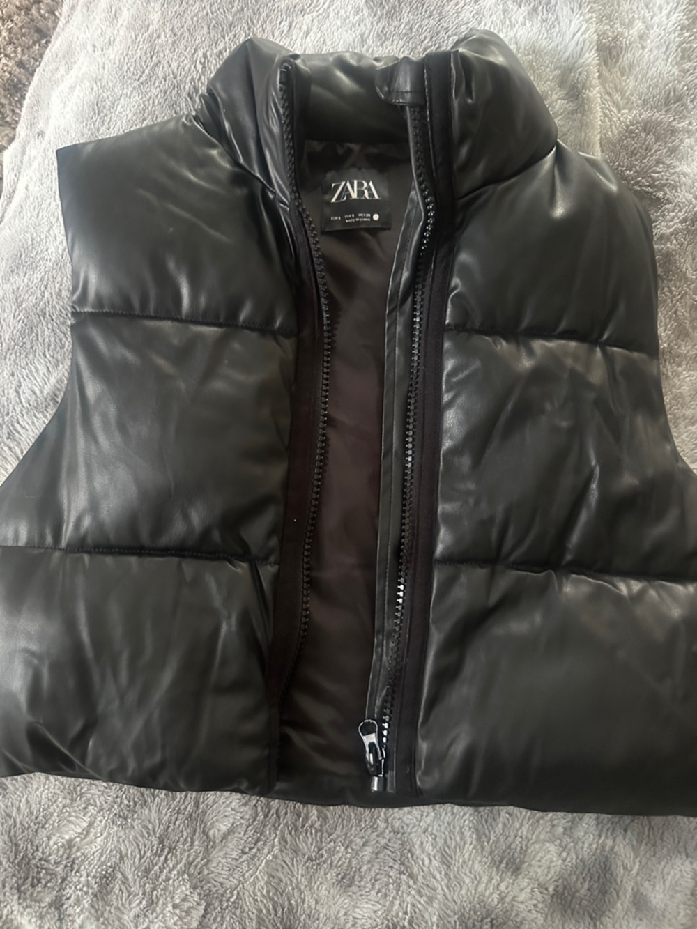 Zara Black Quilted Puffer Vest